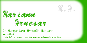 mariann hrncsar business card